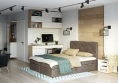 Veneti Manželská postel s úložným prostorem KATRIN - 200x200, hnědá