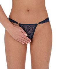 Passion LYRIA Thong (Navy Blue), kalhotky brazilky s otevřeným rozkrokem 2XL/3XL