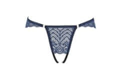 Passion LYRIA Thong (Navy Blue), kalhotky brazilky s otevřeným rozkrokem S/M