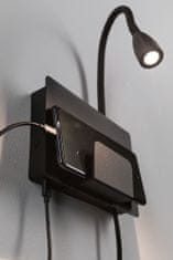 Paulmann PAULMANN LED nástěnné svítidlo Halina USB C 2700K 230V 2,4W černá mat 71101