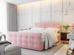 Veneti Manželská postel KAUR 2 - 140x200, růžová