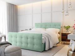 Veneti Manželská postel KAUR 2 - 140x200, světle zelená
