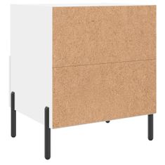 Greatstore Noční stolek bílý 40 x 35 x 47,5 cm kompozitní dřevo