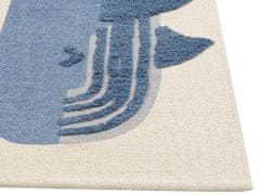 Beliani Dětský bavlněný koberec 80 x 150 cm béžový/modrý SELAI