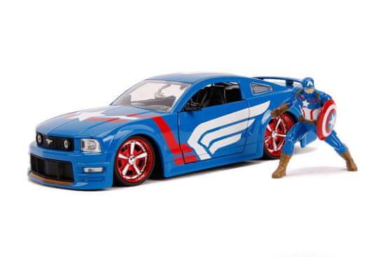 Jada Toys Ford Mustang GT s figurkou Captain America 1:24. Jata Toys.