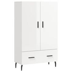 Greatstore Skříň highboard lesklá bílá 69,5 x 31 x 115 cm kompozitní dřevo