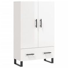 Greatstore Skříň highboard lesklá bílá 69,5 x 31 x 115 cm kompozitní dřevo