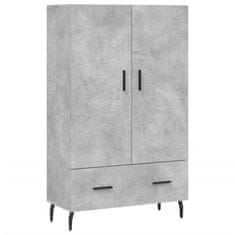 Greatstore Skříň highboard betonově šedá 69,5x31x115 cm kompozitní dřevo