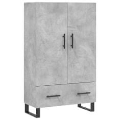 Greatstore Skříň highboard betonově šedá 69,5x31x115 cm kompozitní dřevo