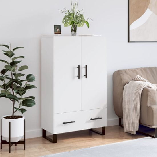 Greatstore Skříň highboard bílá 69,5 x 31 x 115 cm kompozitní dřevo