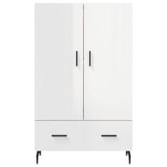 Greatstore Skříň highboard lesklá bílá 69,5 x 31 x 115 cm kompozitní dřevo