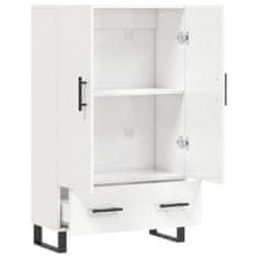 Greatstore Skříň highboard lesklá bílá 69,5 x 31 x 115 cm kompozitní dřevo