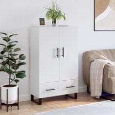 Greatstore Skříň highboard lesklá bílá 69,5 x 31 x 115 cm kompozitní dřevo