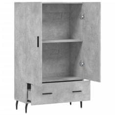 Greatstore Skříň highboard betonově šedá 69,5x31x115 cm kompozitní dřevo