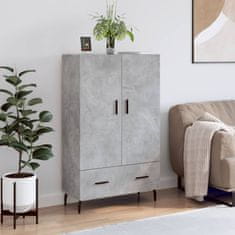 Greatstore Skříň highboard betonově šedá 69,5x31x115 cm kompozitní dřevo