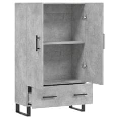 Greatstore Skříň highboard betonově šedá 69,5x31x115 cm kompozitní dřevo