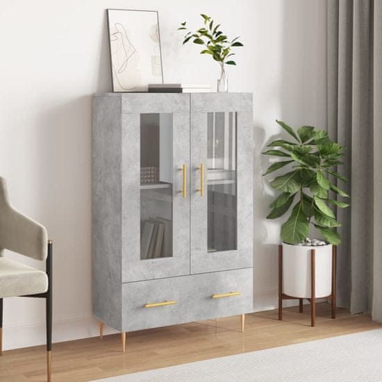 Vidaxl Skříň highboard betonově šedá 69,5x31x115 cm kompozitní dřevo