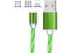 Bomba LED svítící magnetický USB kabel 3v1 pro iPhone/Android 1M Barva: Zelená