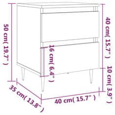 Vidaxl Noční stolky 2 ks kouřový dub 40 x 35 x 50 cm kompozitní dřevo