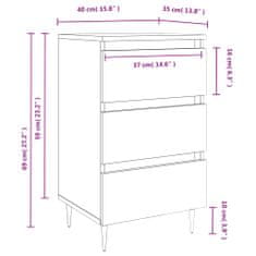 Vidaxl Noční stolky 2 ks hnědý dub 40 x 35 x 69 cm kompozitní dřevo