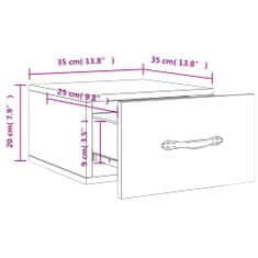 Vidaxl Nástěnný noční stolek bílý 35 x 35 x 20 cm