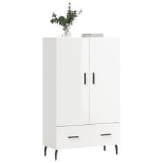 Greatstore Skříň highboard lesklá bílá 69,5 x 31 x 115 cm kompozitní dřevo