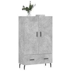 Greatstore Skříň highboard betonově šedá 69,5x31x115 cm kompozitní dřevo