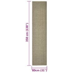 Greatstore Sisalový koberec pro škrabací sloupek taupe 80 x 350 cm