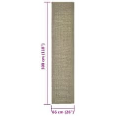 Greatstore Sisalový koberec pro škrabací sloupek taupe 66 x 300 cm