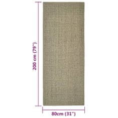 Greatstore Sisalový koberec pro škrabací sloupek taupe 80 x 200 cm