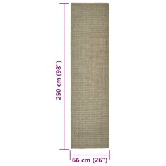 Vidaxl Sisalový koberec pro škrabací sloupek taupe 66 x 250 cm