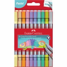 Faber-Castell Popisovače Fibre-Tip oboustranné 10 barevné pastelové