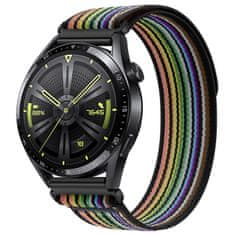 BStrap Velcro Nylon řemínek na Samsung Galaxy Watch 3 41mm, black rainbow