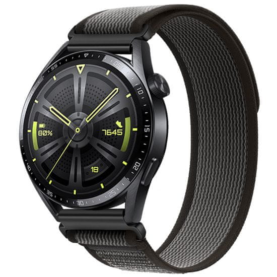 BStrap Velcro Nylon řemínek na Samsung Galaxy Watch 3 45mm, black gray