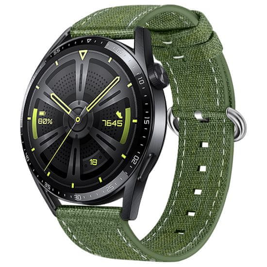 BStrap Denim řemínek na Huawei Watch 3 / 3 Pro, olive green