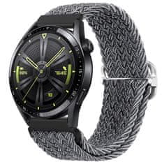 BStrap Braid Nylon řemínek na Samsung Galaxy Watch Active 2 40/44mm, gray black