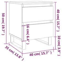 Vidaxl Noční stolky 2 ks kouřový dub 40 x 35 x 50 cm kompozitní dřevo