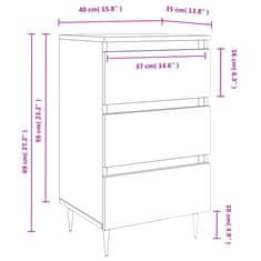 Vidaxl Noční stolky 2 ks kouřový dub 44 x 35 x 69 cm kompozitní dřevo