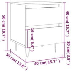 Vidaxl Noční stolky 2 ks hnědý dub 40 x 35 x 50 cm kompozitní dřevo