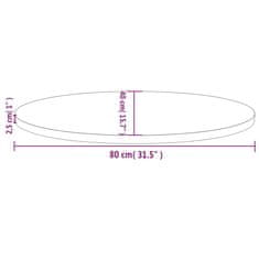 Vidaxl Stolní deska 80 x 40 x 2,5 cm masivní borové dřevo oválná