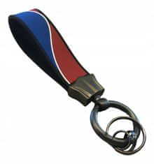 INNA Klíčenka silikonová šňůrka na klíče s karabinou kroužek na klíče modro-červená barva