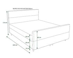 Veneti Boxspringová postel ANGELES PLUS COMFORT - 200x200, světle modrá