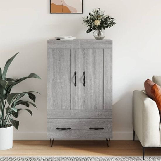 Greatstore Skříň highboard šedá sonoma 69,5 x 31 x 115 cm kompozitní dřevo