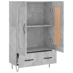 Greatstore Skříň highboard betonově šedá 69,5x31x115 cm kompozitní dřevo