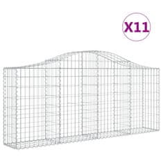 Vidaxl Klenuté gabionové koše 11ks 200x30x80/100 cm pozinkované železo