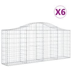 Vidaxl Klenuté gabionové koše 6 ks 200x30x80/100 cm pozinkované železo