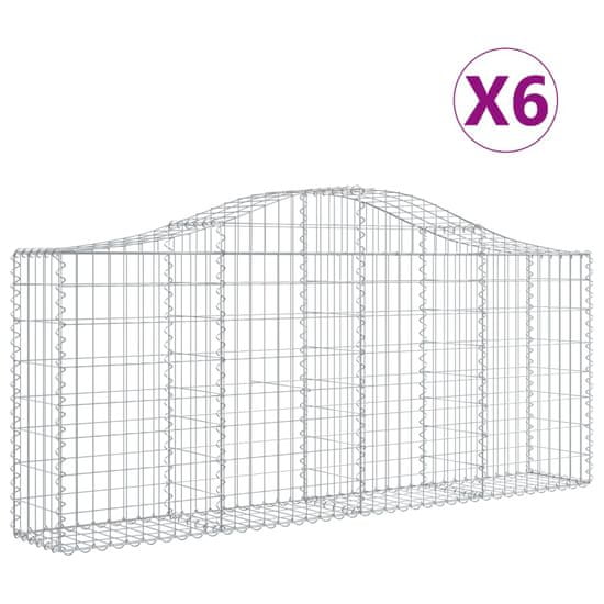 Vidaxl Klenuté gabionové koše 6 ks 200x30x80/100 cm pozinkované železo