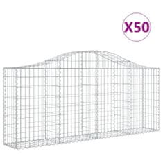 Vidaxl Klenuté gabionové koše 50ks 200x30x80/100 cm pozinkované železo