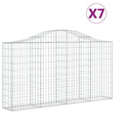 Vidaxl Klenuté gabionové koše 7 ks 200x30x100/120cm pozinkované železo