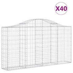 Vidaxl Klenuté gabionové koše 40ks 200x30x100/120cm pozinkované železo